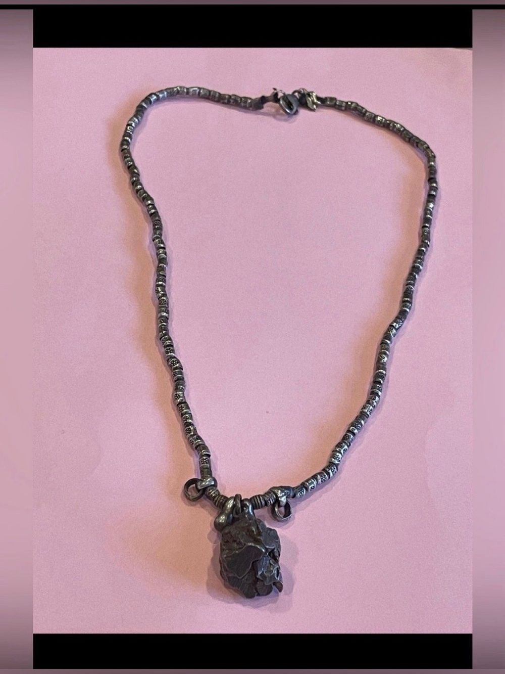 Sterling Silver & Meteorite Necklace #8350